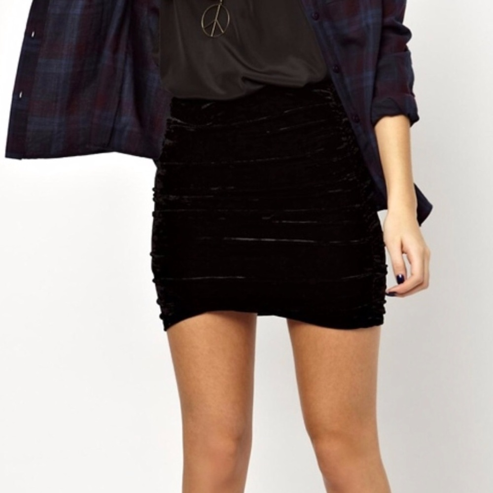 Free people velvet skirt